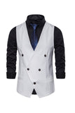 Double Breasted Men's Big V Neck Suit Vest