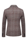 Brown Grid Business Blazer for Men