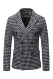 Black Double Breasted Business Men Blazer