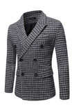 Black Double Breasted Business Men Blazer