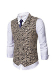 Shawl Collar Double Breasted Slim Fit Light Brown Men's Suit Vest