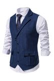 Single Breasted Lapel Navy Men's Suit Vest