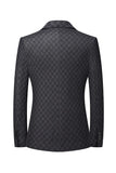 Grey Jacquard Single Breasted Men's Blazer