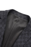 Grey Jacquard Single Breasted Men's Blazer