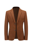 Brown Notched Lapel Men's Blazer