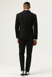 3 Piece Black Shawl Lapel Single Breasted Men's Suits