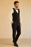 Black Shawl Lapel Single Breasted 3 Piece Men's Wedding Suits
