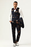 Black Notched Lapel Double Breasted Men's Ball Suits