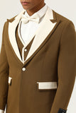 Brown Peak Lapel Single Button Men's Ball Suits