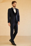 Shawl Lapel One Button Black Men's Wedding Suits