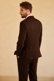 Notched Lapel Two Button Dark Brown 3 Piece Men's Wedding Suits