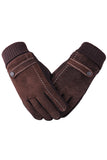 Black Pigskin Fleece Gloves For Men