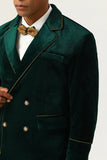 Dark Green Velvet 2 Piece Men's Prom Suits