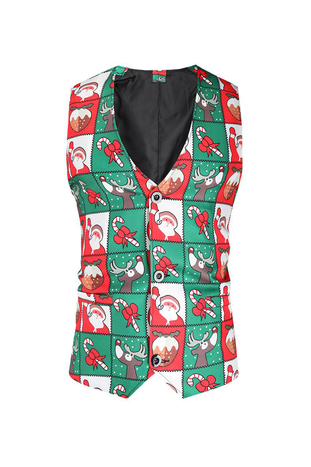 Red and Green 3 Piece Christmas Party Men's Suits
