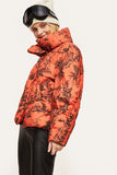 Stand-Up Collar Ink painting Warm White Duck Down Jacket