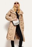 Slim Stand Collar Mid Length Down Jacket