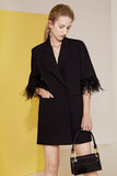 Oversized Prom Blazer For Women with Feathers