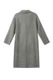 Grey Double Breasted Long Women Wool Blend Coat