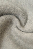 Grey Double Breasted Long Women Wool Blend Coat