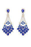 Royal Blue Rhinestone Stud Earrings