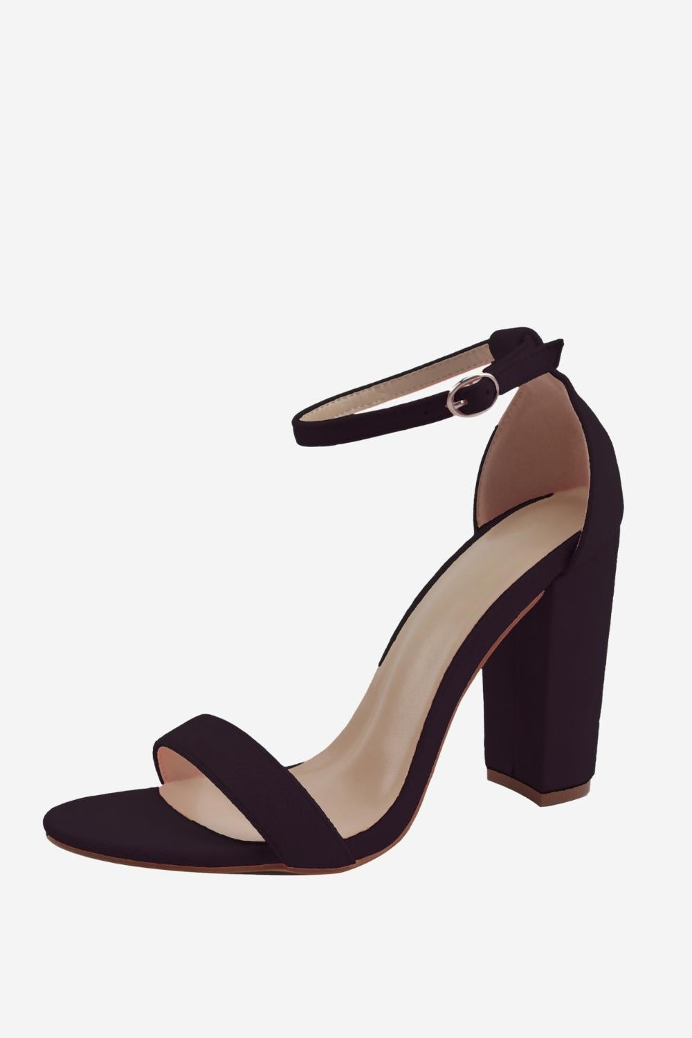 Amazon.com | Over the Toe Strap Ankle Wrap Strap Heel Open Toe Medium Heel,  Black, 5 | Heeled Sandals