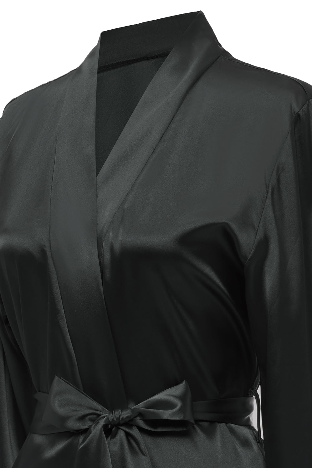 Black Bridesamaid Robe With Lace