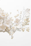 White Flowers Pearl Headband