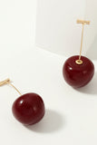 Golden Red Cherry Earrings