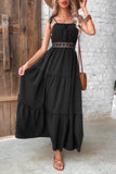 Black Spaghetti Straps Maxi Summer Dress