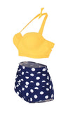 Two Piece High Waist Polka Dots Swimsuit