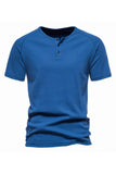 Buttons Summer Short Sleeves Casual Men's T-shirt