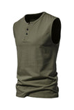 Summer Sleeveless Buttons Men's T-shirt