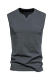 Sleeveless Black V-neck Summer Men's T-shirt