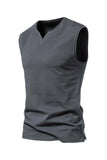 Sleeveless Black V-neck Summer Men's T-shirt