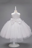 Champagne Princess Butterfly Tulle Girls' Dress With Bow