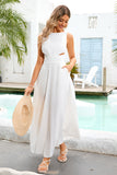 White Summer Midi Casual Dress