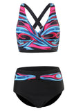 Two Piece Blue Athletic Swimwear with Shorts