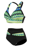 Two Piece Blue Athletic Swimwear with Shorts