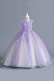 Pink A Line Tulle Flower Girl Dress with Bow