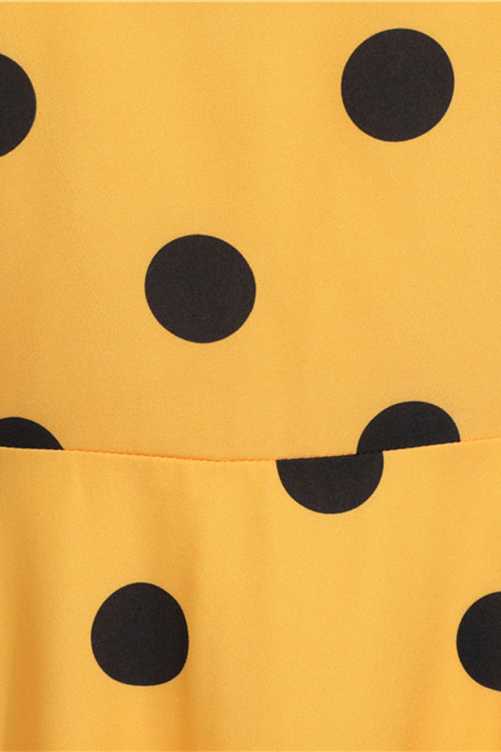Polka Dots Yellow Vintage Dress with Short Sleeves