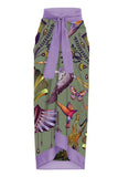 Purple Beach Skirt Printed Boho One-Piece Cover Ups Swimsuits