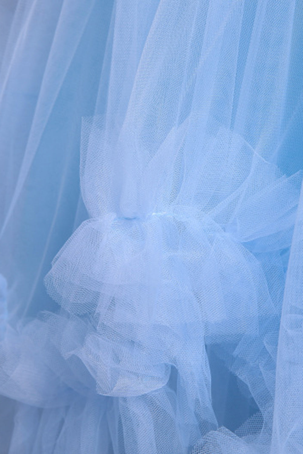 Tulle Beaded Blue Girls Dresses with Appliques