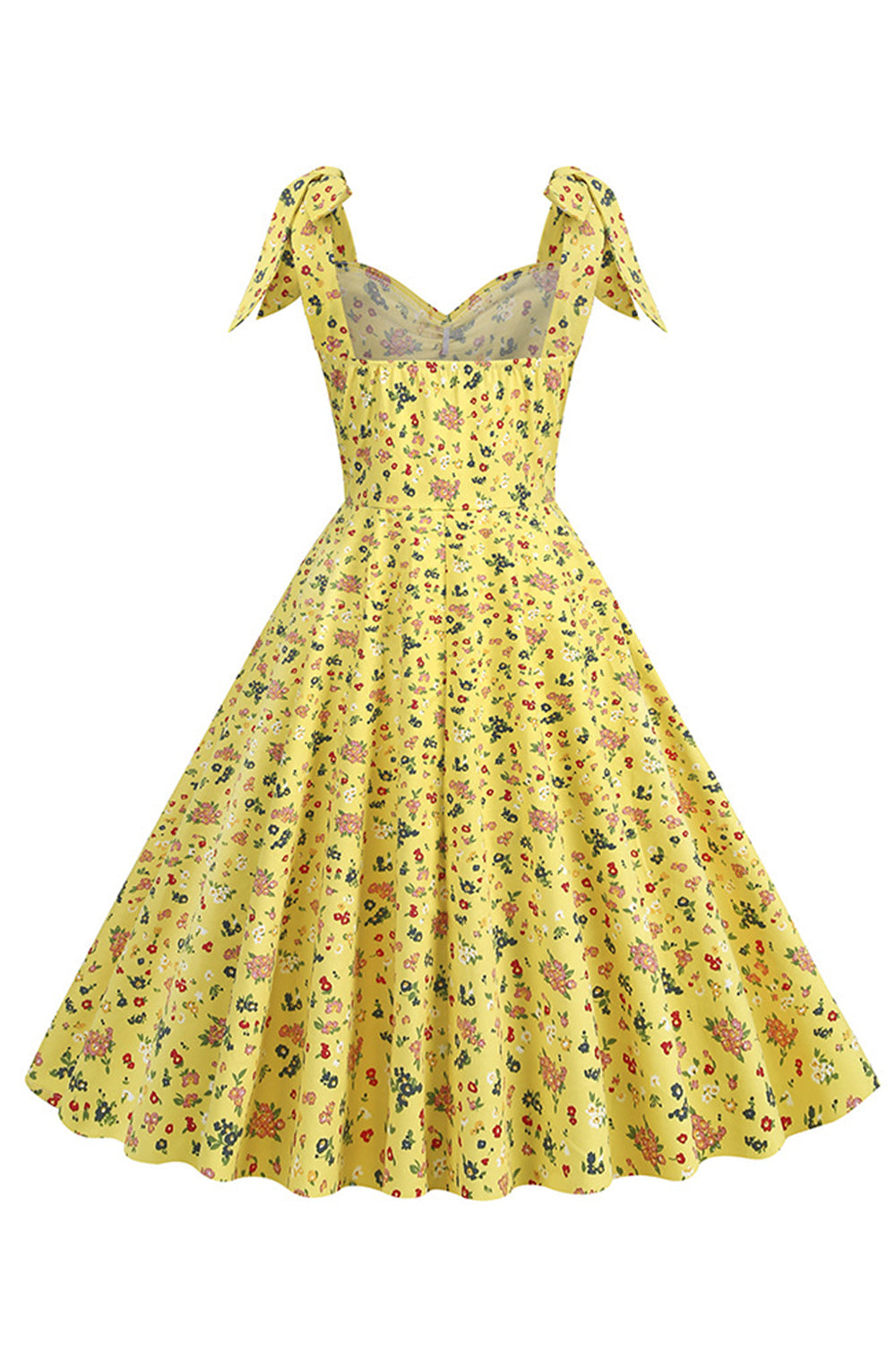 Zapaka Women Yellow 1950s Dress Printed Sleeveless Straps Swing Vintage Dress – ZAPAKA NZ Zapaka Women Yellow 1950s Dress Printed Sleeveless Straps Swing Vintage Dress – ZAPAKA NZ