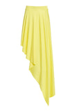 Yellow One Shoulder 2 Piece Swimsuit with Skirt