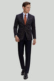 Black Jacquard Satin Notched Lapel Men's Blazer