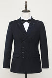 Navy 2 Piece Double Breasted Men's Suit