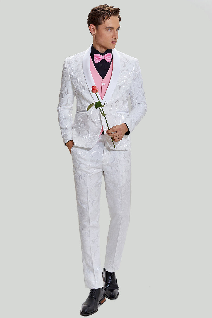 ZAPAKA Men's Tuxedo Sky Blue Notched Lapel Wedding 3Piece Suit