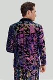 Purple Sequins Mens Two-Piece Prom Suit Shawl Lapel One Button Tuxedo