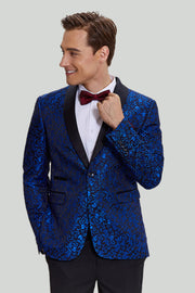 Royal Blue Shawl Lapel 2 Piece Slim fit Men's Suit