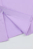 Men's Purple Wrinkle-Free Solid Long Sleeves Dress Shirt